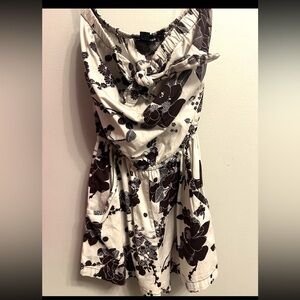 Floral Brown and White Romper